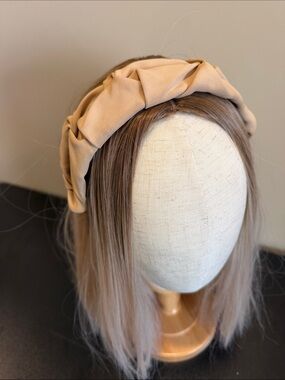 Padded Twisted Headband in Beige for Women